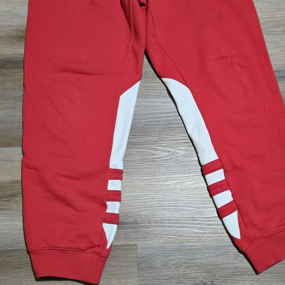 Adidas Big Trefoil Red White Jogger Sweatpants Size M - Picture 5 of 13